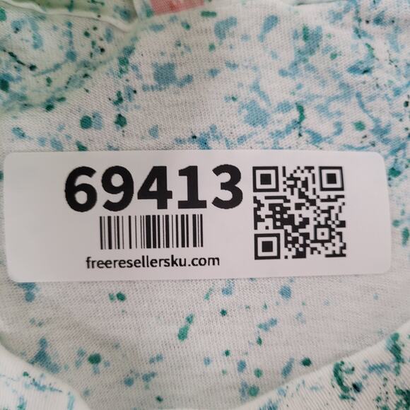 Vintage 90s Paint-Splatter Shirt Womens Large 20x26 - Picture 7 of 9